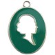 Bedel 1 oog Camee Zilver-emerald green